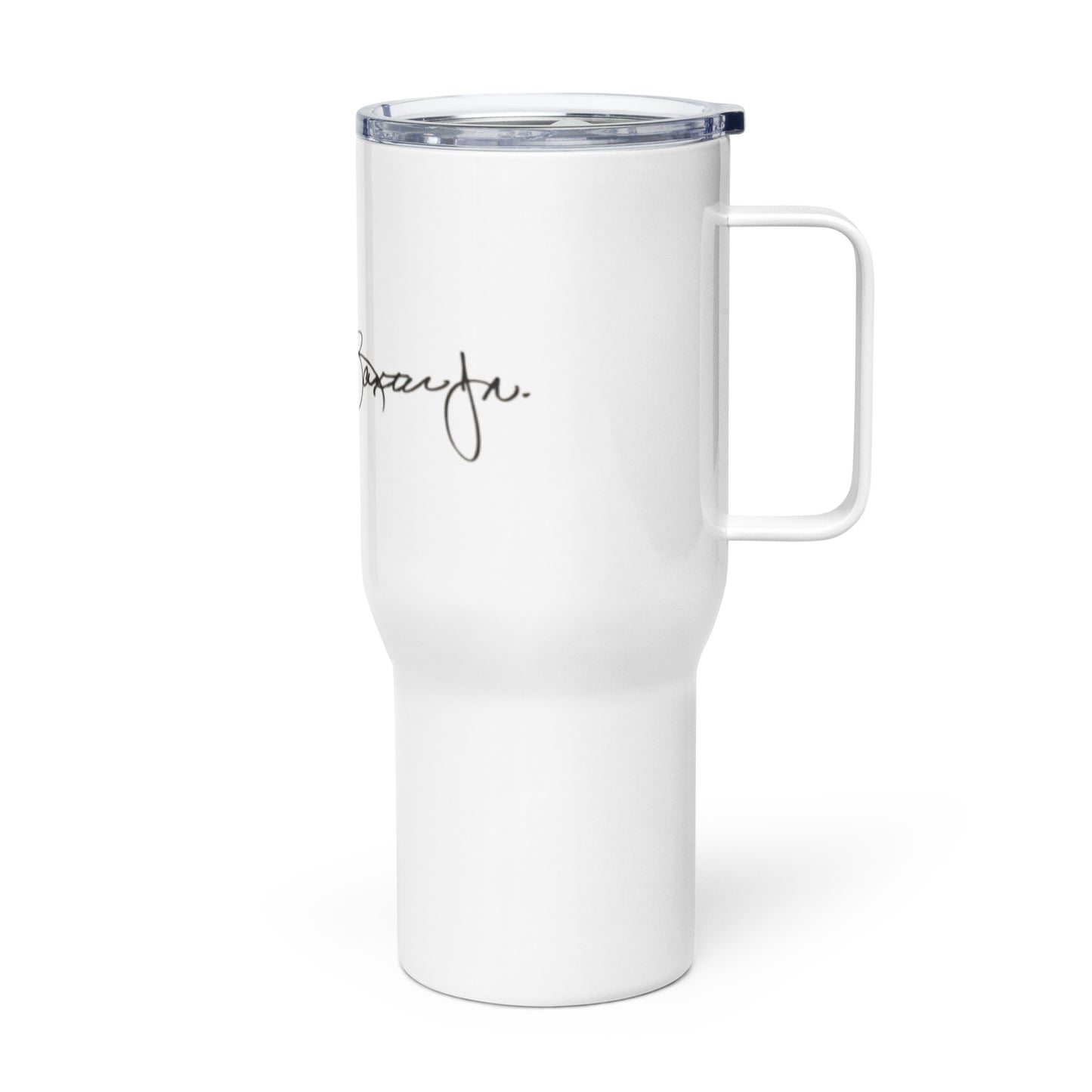 Travel mug with a handle