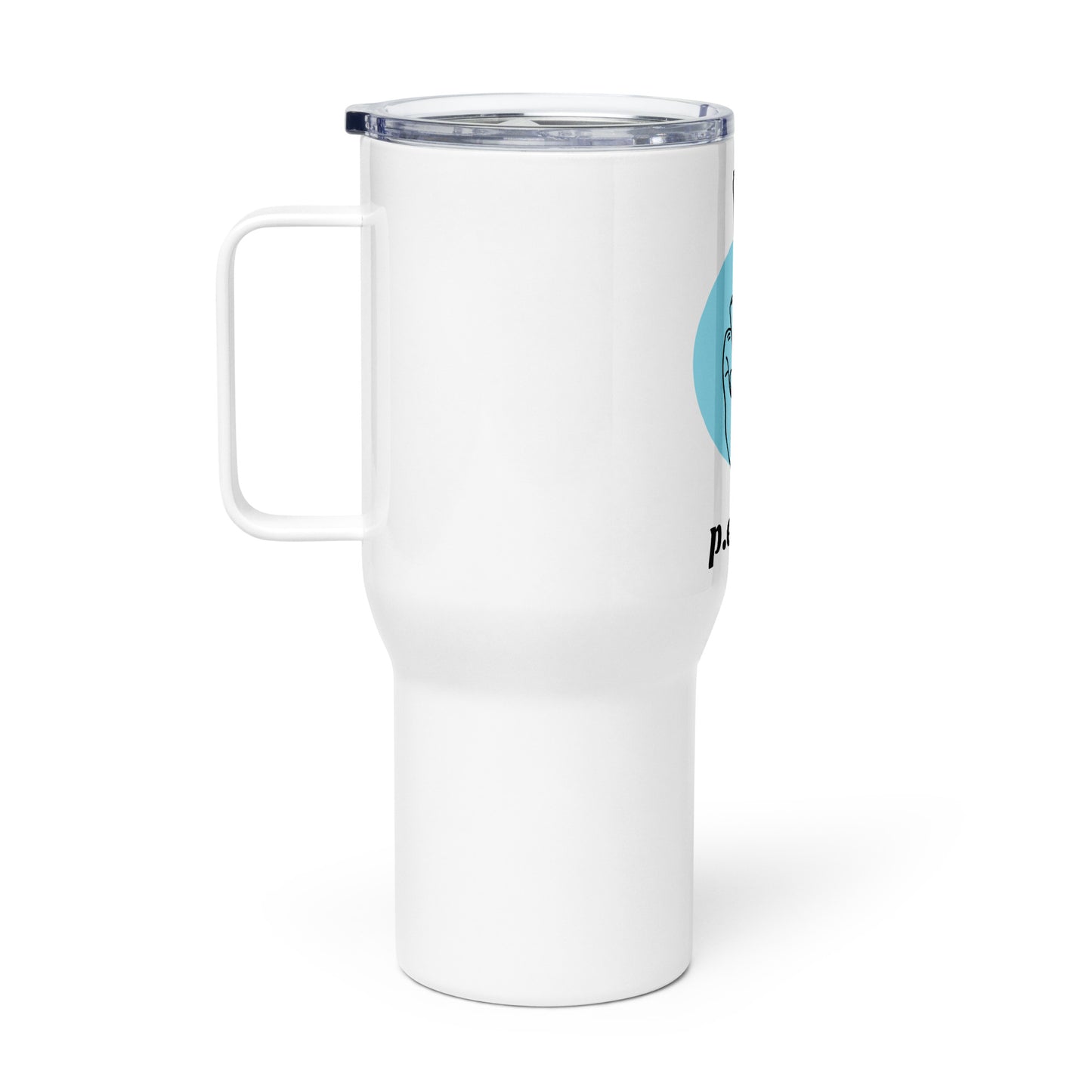 Travel mug with a handle